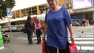 Huge bosom mart granny pleases young stranger