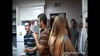 Coed grumble fucking as A others watch at one's disposal frat party